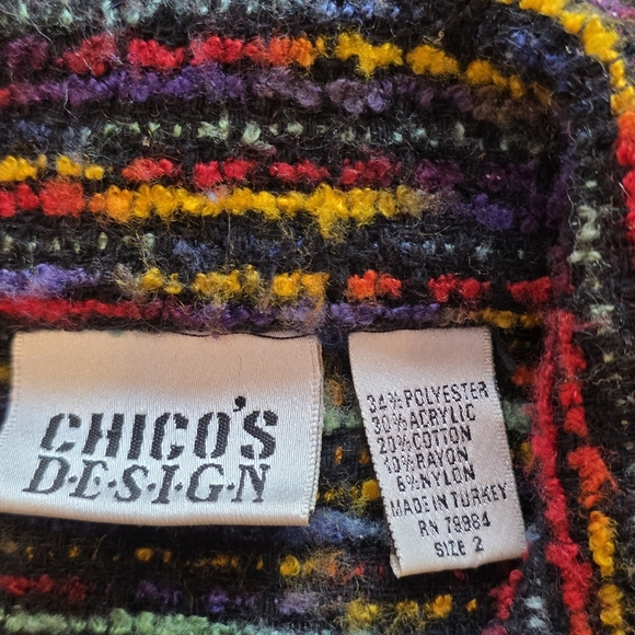 Vintage Chico's Multi-Colored Sweater, Jacket, Button-Up Women's Size Large - Picture 5 of 13